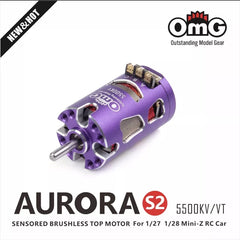 OMG AURORA 5500KV Series Sensored Brushless Top Motor for 1/24 1/27 (Violet)