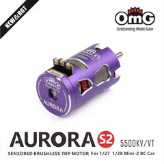 OMG AURORA 5500KV Series Sensored Brushless Top Motor for 1/24 1/27 (Violet)