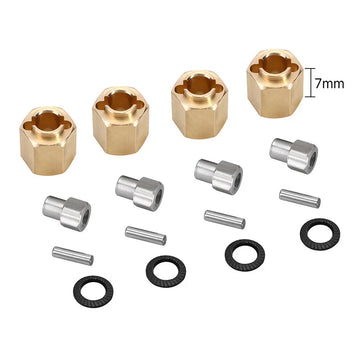 INJORA 4PCS 7mm Brass Wheel Hex Hub Extenders For 1/18 Redcat Ascent18 - HeliDirect