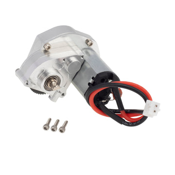 MEUS Racing Aluminum Gearbox With Skid Plate 050 Motor For SCX24 Deadbolt ,B17 ,C10 JLU,Ford Bronco ,Jeep Gladiator - SILVER - HeliDirect