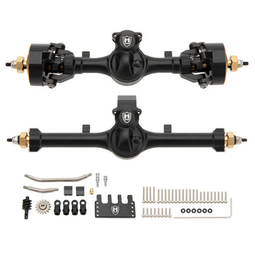 MEUS Racing SCX24 Metal V2 Isokinetic Front Rear Axles +5MM Isokinetic 3-Section CVD With 52° Steering Angle for 1/24 SCX24