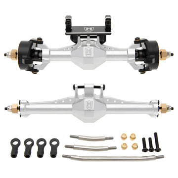 MEUS Racing Isokinetic 3-Section CVD Front and Rear Axles Maximum Steering Angle 52° Wider +5MM forTRX4M Upgrade 1/18 RC Crawler Car - SLIVER - HeliDirect