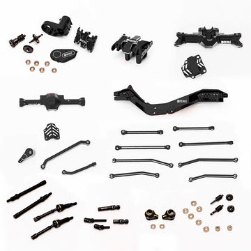 Aluminum Gear Box/Skid/Drive Shaft Front/Rear Axle/Skid Link/Shock/Chassis With Magnet Set for SCX30 Cars Upgrade Parts