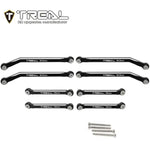 TREAL AX24 High Clearance Links (8P) CNC Machined Aluminum 7075 Compatible with Axial 1/24 AX24 XC-1 (BLACK) - HeliDirect