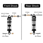 INJORA 4PCS Aluminum Oil Shocks for 1/24 Buggy Losi Micro-B