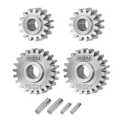 INJORA Stainless Steel Portal 15/22T Gears (Overdrive 12%) Set for 1/18 Redcat Ascent-18