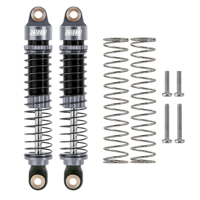 INJORA 59mm Long Threaded Oil Filled Shocks for 1/18 TRX4M (2pcs) - GREY - HeliDirect