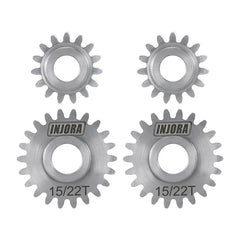 INJORA Stainless Steel Portal 15/22T Gears (Overdrive 12%) Set for 1/18 Redcat Ascent-18