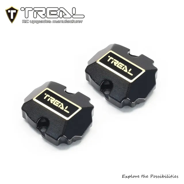 TREAL Brass Diff Cover Heavy Weight 13g/pc Front and Rear Axle Differential Covers (2P) for Redcat Racing 1/18 Ascent 18 - HeliDirect
