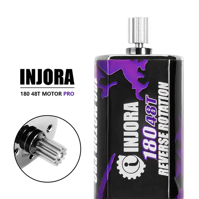 INJORA 180 PRO Brushed 48T Purple Motor with Steel Pinion for 1/18 TRX4M (INM11) - HeliDirect