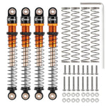 INJORA 51mm Aluminum Long Travel Threaded Double Barrel Shocks for Axial AX24 SCX24 (4pcs) - ORANGE - HeliDirect