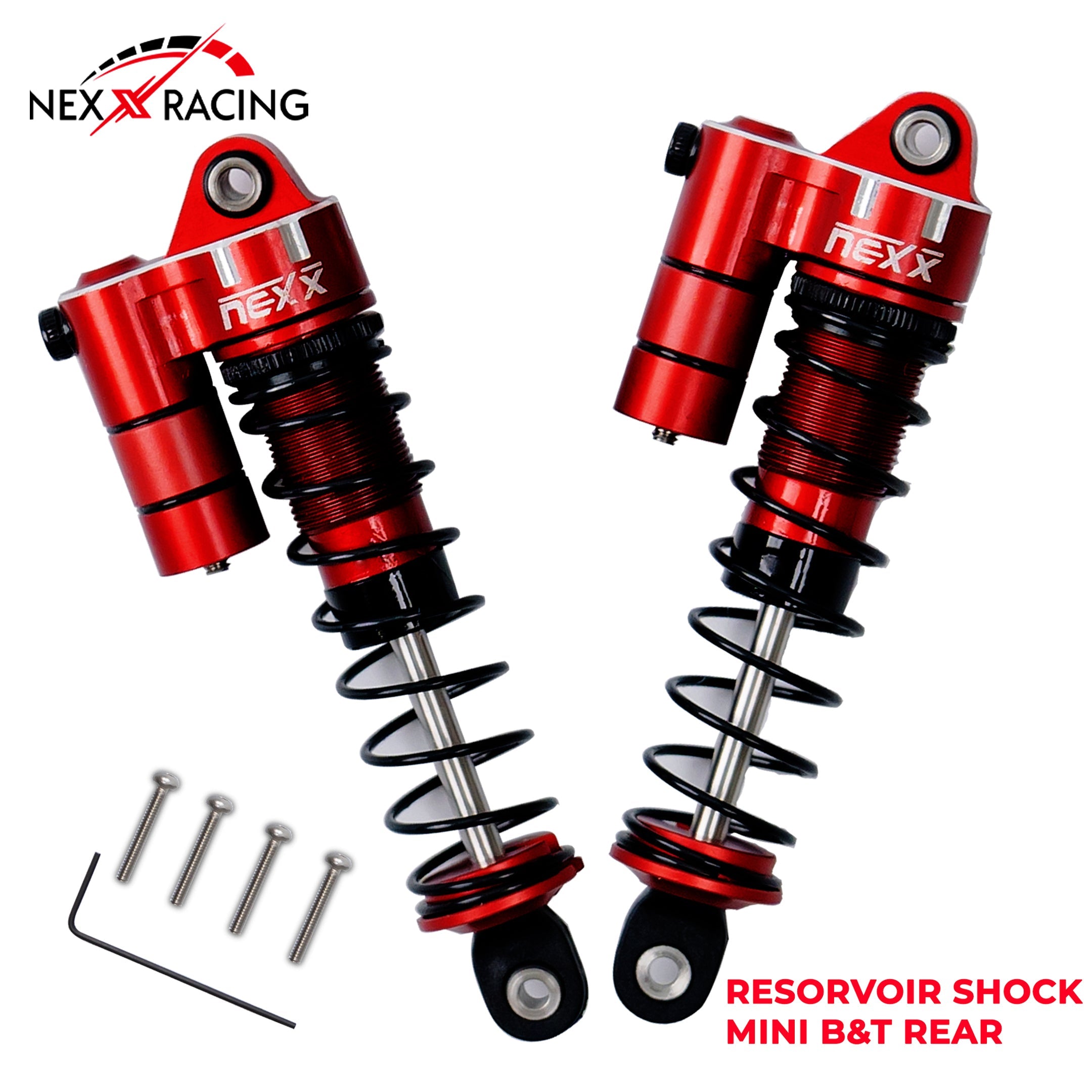 Nexx Racing Rear Reservoir shock (2pcs) for Mini-T& Mini-B RED