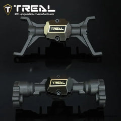 TREAL Brass Diff Cover Heavy Weight 13g/pc Front and Rear Axle Differential Covers (2P) for Redcat Racing 1/18 Ascent 18 - HeliDirect