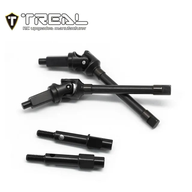 TREAL Steel Front CVD Shafts (2pcs) for SCX24 Front Portal Axles - HeliDirect