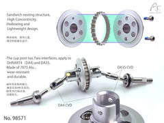 DriftART4 High Concentricity 7075 Alu. Solid Axle For DA4/DA3