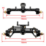 MEUS RACING 1/24 Scale Aluminum Alloy Axles Front and Rear Portal Axle Housing Assembly w/New C Knuckle for Axial SCX24 90081 C10 Jeep Upgrade Parts - BLACK