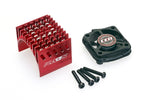 CNC Aluminum Motor Heatsink With Cooling Fan (Red)