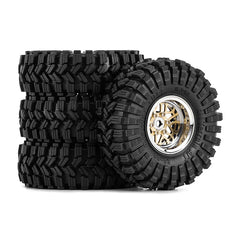 INJORA 1.0" 62*22mm Offset -4.4mm Beadlock Wheels Tires Set for 1/18 1/24 RC Crawlers