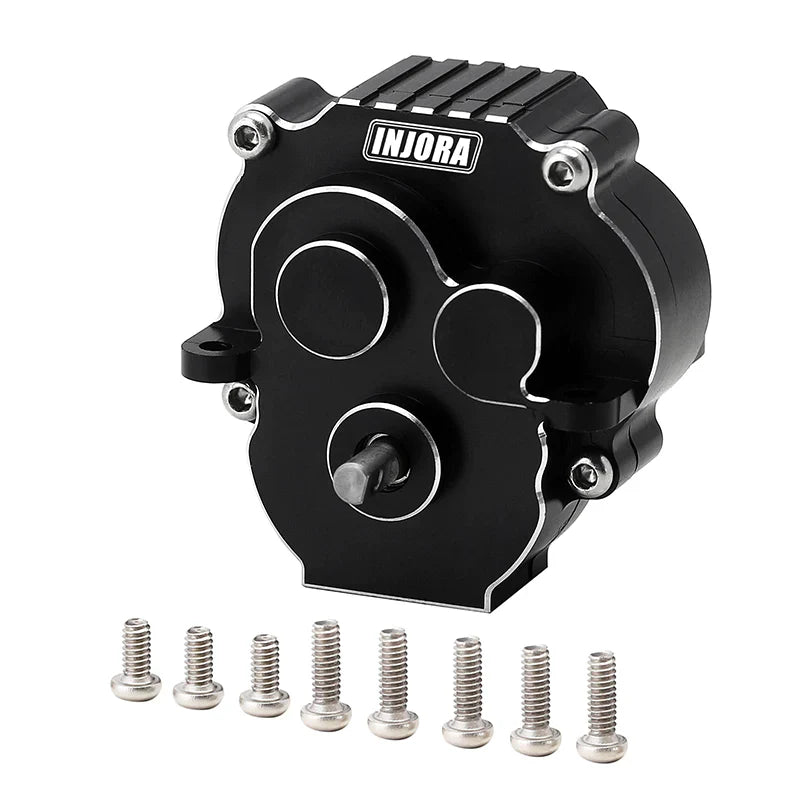 INJORA CNC Aluminum Complete Transmission For 1/18 TRX4M - BLACK - HeliDirect