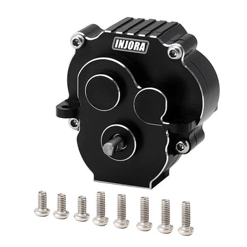 INJORA CNC Aluminum Complete Transmission For 1/18 TRX4M - BLACK - HeliDirect