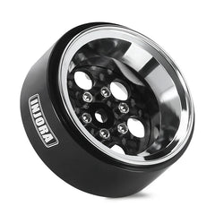 INJORA 1.3" ModuWheel Silver Beadlock Wheels Negative Offset For 1/18 1/24 RC Crawlers - 6 HOLE SILVER WHEELS