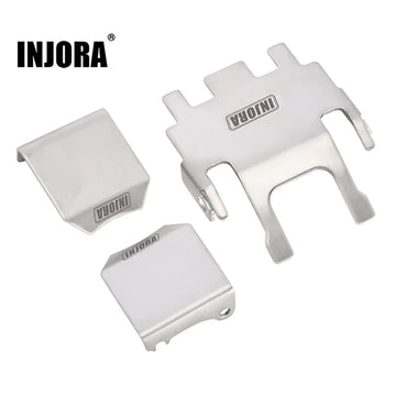 INJORA Stainless Steel Chassis Armor Skid Plate Axle Protector for 1/18 TRX4M (4M-14) - HeliDirect
