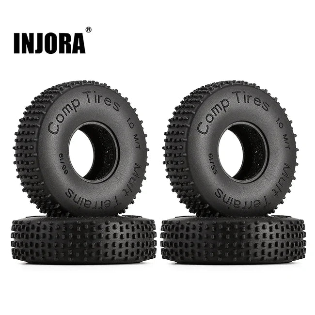 INJORA 1.0" 65*19mm Comp Pin Multi Terrains Tires for 1/24 RC Crawler Rock Buggy (4) - HeliDirect