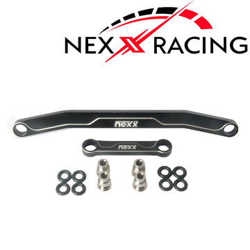 NexxRacing CNC Aluminium Steering Link Set for 1/24 RC Crawler Axial AX24 - BLACK - HeliDirect