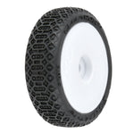 Pro-Line 1/24 Electron 2.0 Buggy F/R Tires Mounted 7mm White (4): Micro-B