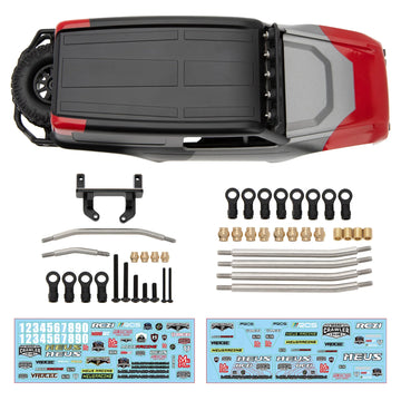 MEUS Racing MB18 Body & Chassis Frame Kit for TRX4M Defender Bronco K10 F150 High Trail - RED