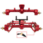 MEUS RACING 1/24 Scale Aluminum Alloy Axles Front and Rear Portal Axle Housing Assembly w/New C Knuckle for Axial SCX24 90081 C10 Jeep Upgrade Parts - RED