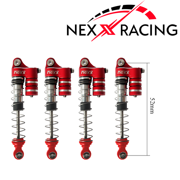 Nexx Racing Reservoir Shock (4 pcs) for 1/24 AX24 - RED - HeliDirect