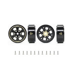 Treal 1.0" Brass Beadlock Wheels Rims (4pcs) Black For 1/24 Scale Crawler Axial SCX24 - Type B - HeliDirect