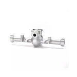 Treal Rear Axle Housing Aluminum 7075 w/ Heavy Brass Diff Cover For Axial SCX24 Deadbolt C10 Jeep Betty (Silver) - HeliDirect