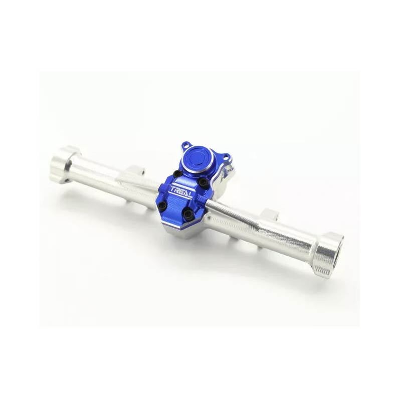 Treal Rear Axle Housing Aluminum 7075 Diff Housing For Axial SCX24 Deadbolt C10 Jeep Betty Gladiator (Silver-Blue) - HeliDirect