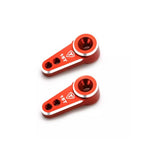 TREAL Servo Horn 15T - Alu 7075 Servo Arm Compatible EMAX Servo For FMS 1/24 FCX24 (Red) - HeliDirect