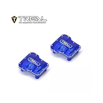 Treal Alu 7075 Axle Diff Covers CNC Machined Upgrades For 1/18 TRX-4M (Blue) - HeliDirect