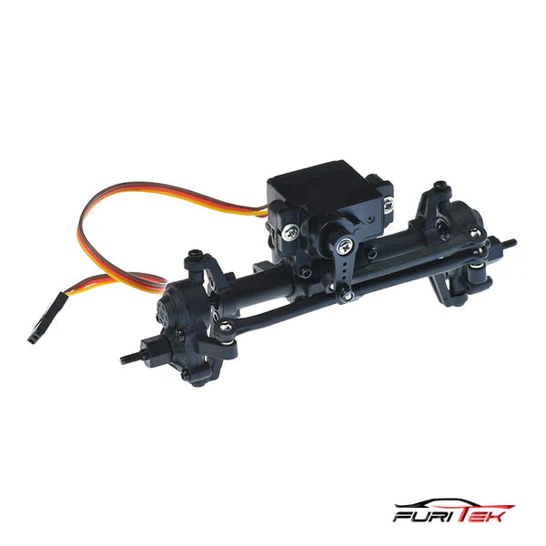 FURITEK COMPLETE PRE-BUILD FRONT AXLE SET WITH SERVO FOR FURITEK FX118 - HeliDirect
