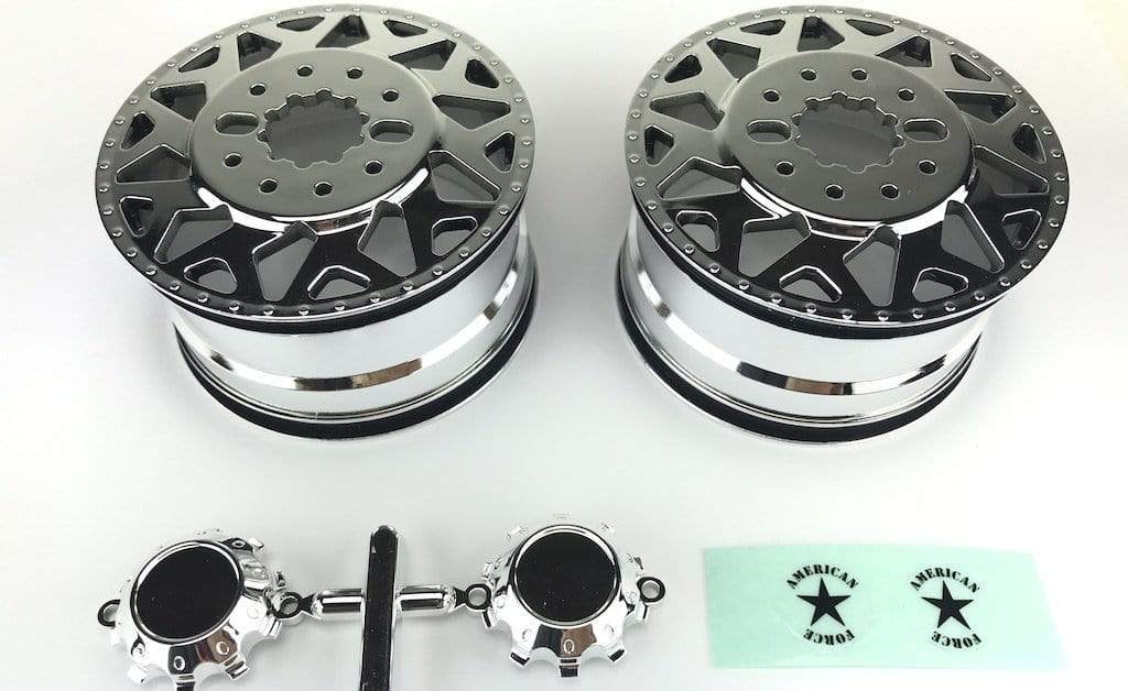 CD0604 F450 SD American Force H01 CONTRA Wheel (Chrome, w/ chrome cap) DL-Series 2pcs - HeliDirect
