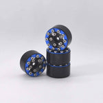 Hobby Details Axial SCX24 CNC Aluminum Screws-Style Beadlock Wheels 4pcs/set Dia 28mm, Height 14.5mm A:Blue - HeliDirect