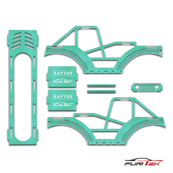 FURITEK Raptor Aluminum Frame Kit For SCX24 CRAWLERS - GREEN SEAFOAM - HeliDirect