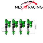 Nexx Racing Reservoir Shock (4 pcs) for 1/24 SCX24 - GREEN - HeliDirect