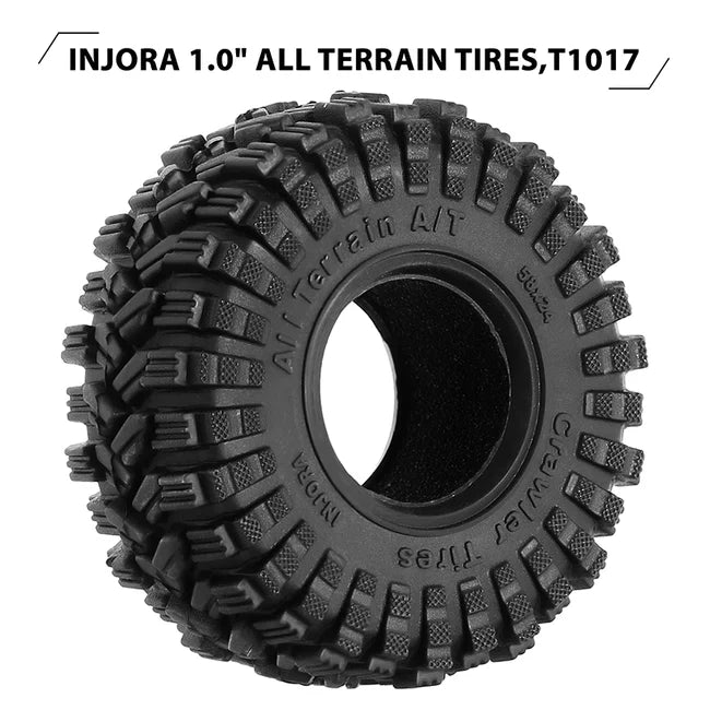 INJORA 1.0" 58*24mm S5 All Terrain Super Soft Sticky Tires for 1/18 1/24 RC Crawlers (4) - HeliDirect