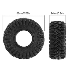 INJORA 1.0" 58*24mm S5 All Terrain Super Soft Sticky Tires for 1/18 1/24 RC Crawlers (4) - HeliDirect