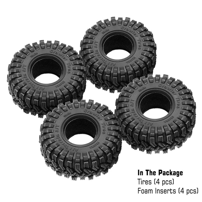 INJORA 1.0" 58*24mm S5 All Terrain Super Soft Sticky Tires for 1/18 1/24 RC Crawlers (4) - HeliDirect