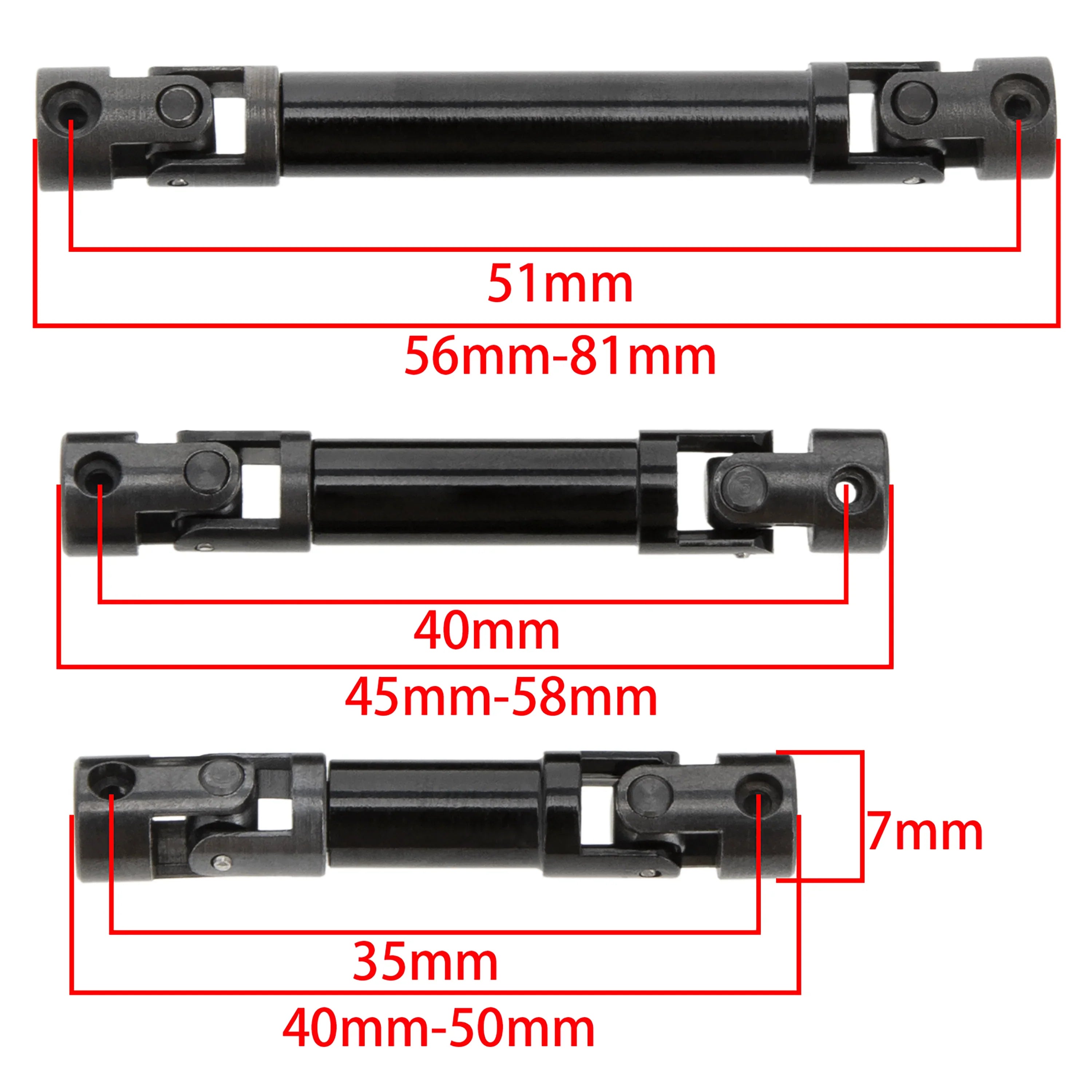 Copy of Meus Racing Aluminum High Clearance Links /Steel Driveshaft Set For Axial SCX24 6×6 Refit Kits - BLACK - HeliDirect