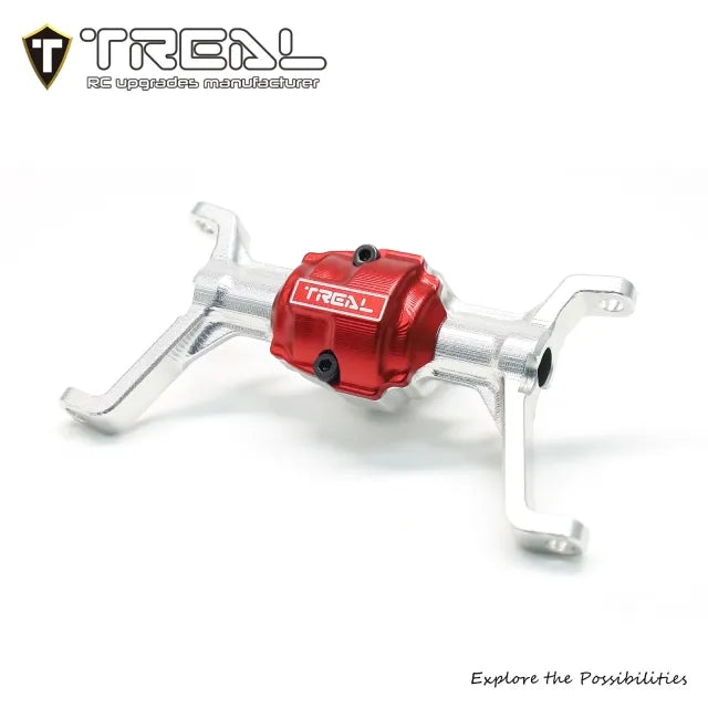 TREAL Aluminum 7075 Front Axle Housing w C Hubs One Piece CNC Machined Upgrades for 1/18 Redcat Ascent 18 - SILVER - HeliDirect