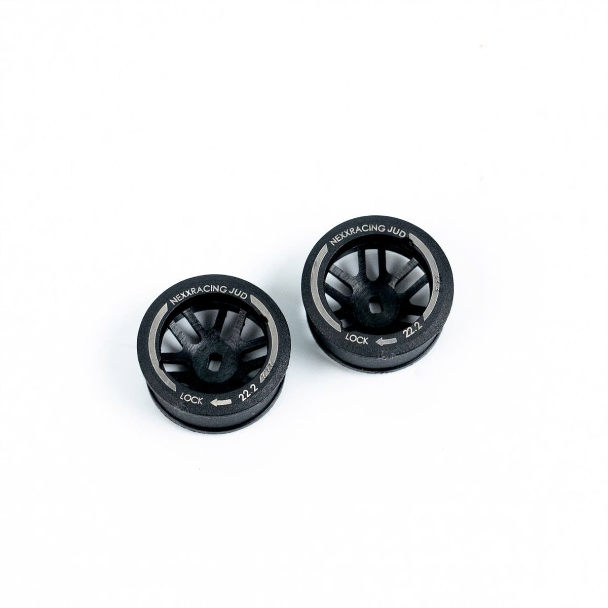 NXUSA-EVOAWD-F Nexx Racing “JUD” threaded carbon-fiber reinforced EVO AWD Flanged Front Wheels (2) pcs for Mini-Z - F8.5 OFFSET 0