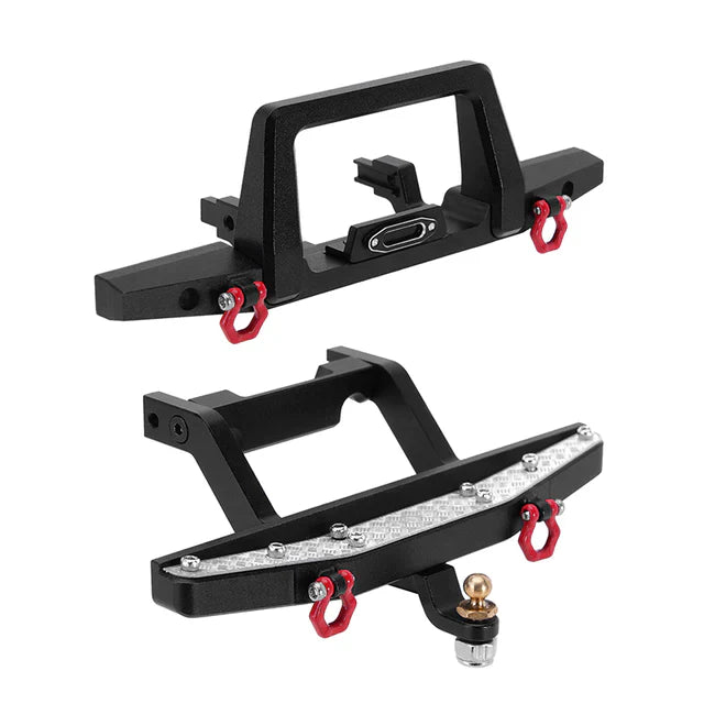INJORA CNC Aluminum Front Rear Bumper for 1/18 TRX4M Defender - HeliDirect