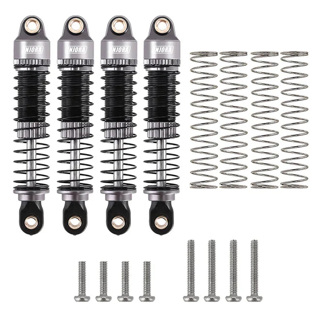 INJORA 53mm Aluminum Threaded Oil Filled Shocks for 1/18 TRX4M (4M-24) - HeliDirect